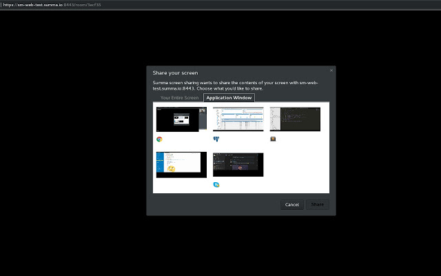Summa screen sharing  from Chrome web store to be run with OffiDocs Chromium online