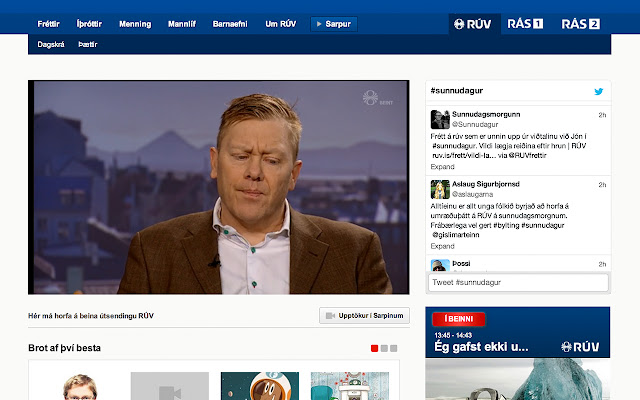 #Sunnudagur á RÚV.is  from Chrome web store to be run with OffiDocs Chromium online