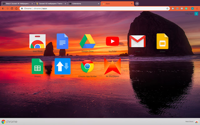 Sunset HD wallpapers Theme  from Chrome web store to be run with OffiDocs Chromium online