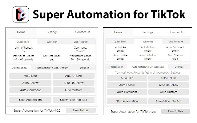 Super Automation for TikTok  from Chrome web store to be run with OffiDocs Chromium online