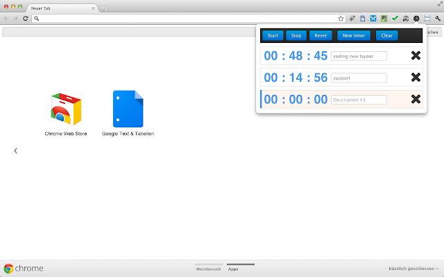 Super timer  from Chrome web store to be run with OffiDocs Chromium online