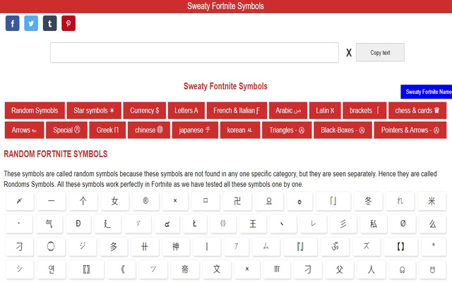 sweaty fortnite symbols copy paste  from Chrome web store to be run with OffiDocs Chromium online