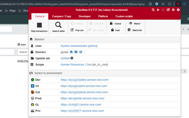 SwissNow (On Premise) ServiceNOW toolbox  from Chrome web store to be run with OffiDocs Chromium online