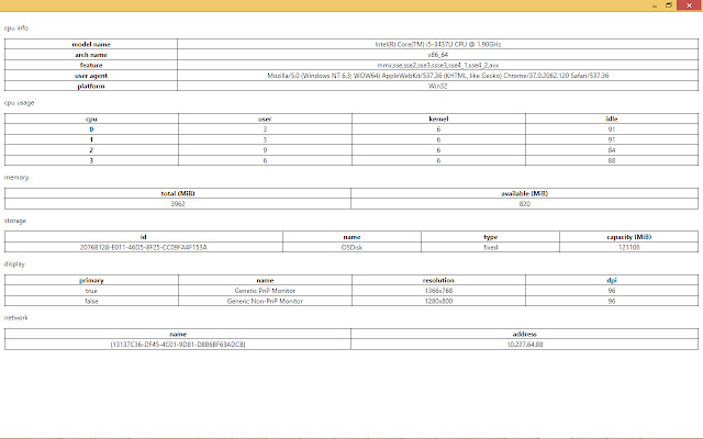 System Information Summary  from Chrome web store to be run with OffiDocs Chromium online