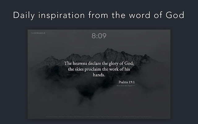 Tabernacle — Bible verses on each new tab  from Chrome web store to be run with OffiDocs Chromium online