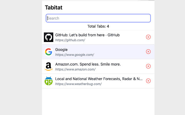 Tabitat  from Chrome web store to be run with OffiDocs Chromium online