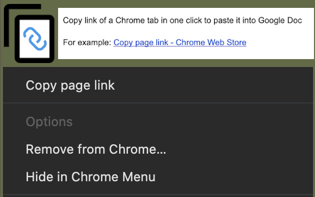 Tab Link Copier  from Chrome web store to be run with OffiDocs Chromium online