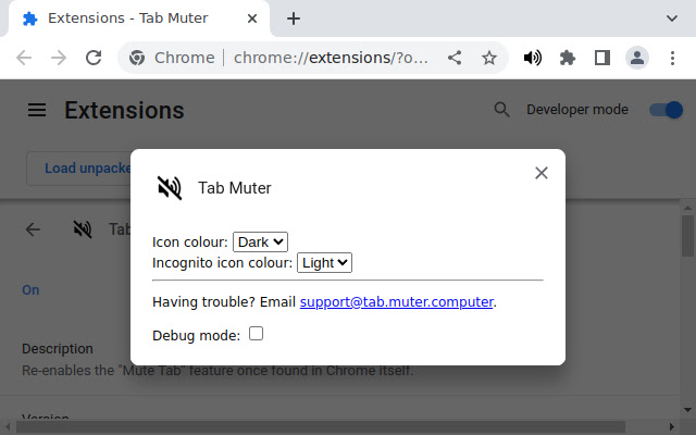 Tab Muter  from Chrome web store to be run with OffiDocs Chromium online