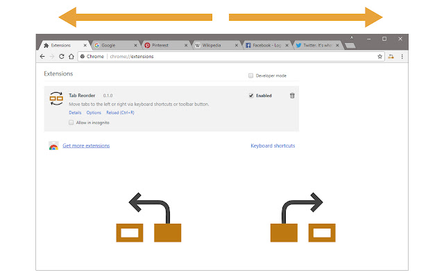 Tab Reorder  from Chrome web store to be run with OffiDocs Chromium online