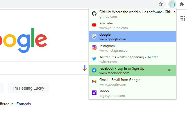 Tab Switcher  from Chrome web store to be run with OffiDocs Chromium online