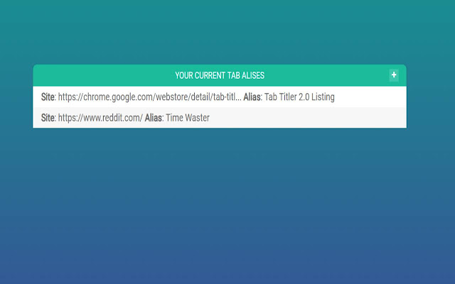 Tab Titler 2.0  from Chrome web store to be run with OffiDocs Chromium online