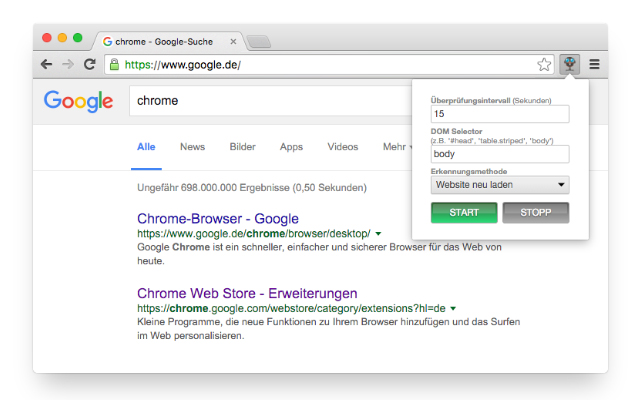 Tab watcher  from Chrome web store to be run with OffiDocs Chromium online