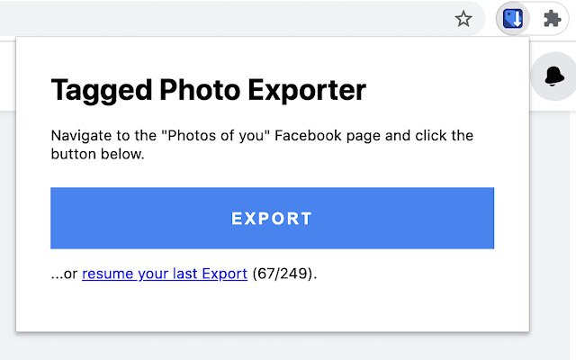 Tagged Photo Exporter for Facebook  from Chrome web store to be run with OffiDocs Chromium online