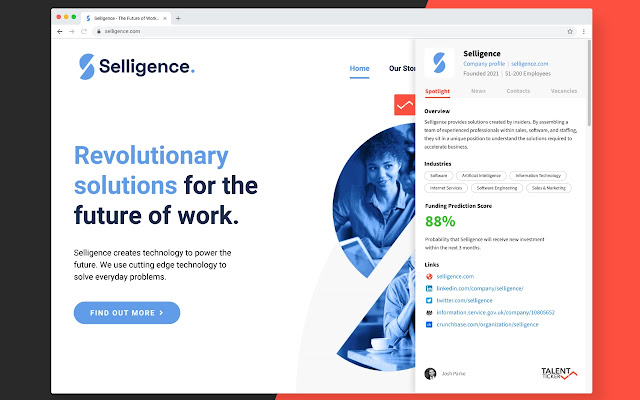 Talent Ticker  from Chrome web store to be run with OffiDocs Chromium online