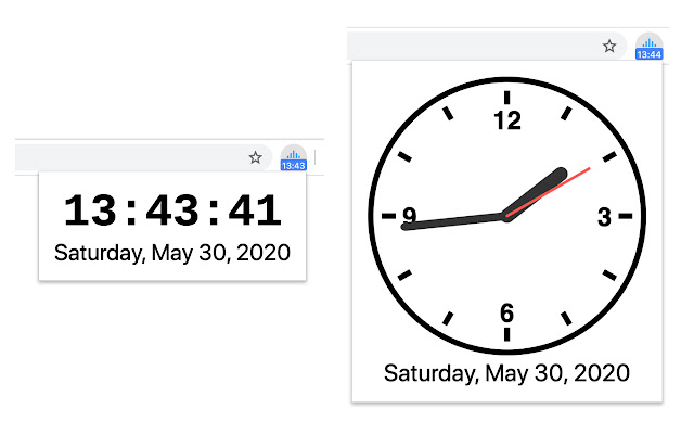 Talking Clock  from Chrome web store to be run with OffiDocs Chromium online