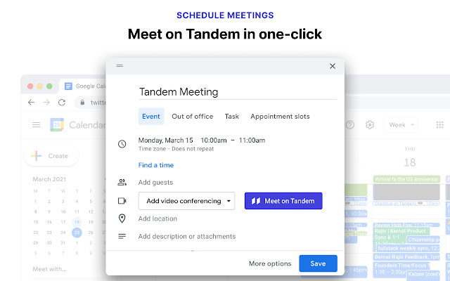 Tandem Meet and Collaborate  from Chrome web store to be run with OffiDocs Chromium online