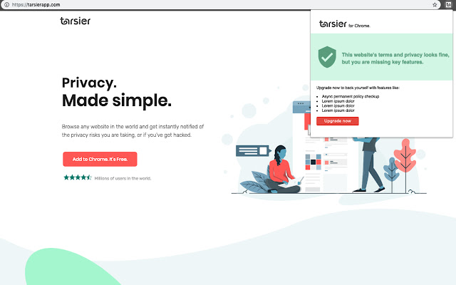 Tarsier Looking after you.  from Chrome web store to be run with OffiDocs Chromium online