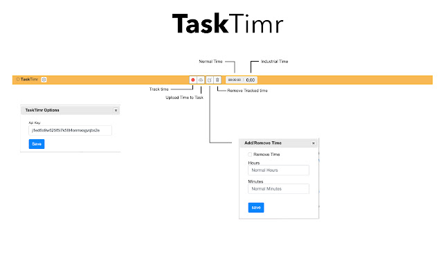 TaskTimr  from Chrome web store to be run with OffiDocs Chromium online