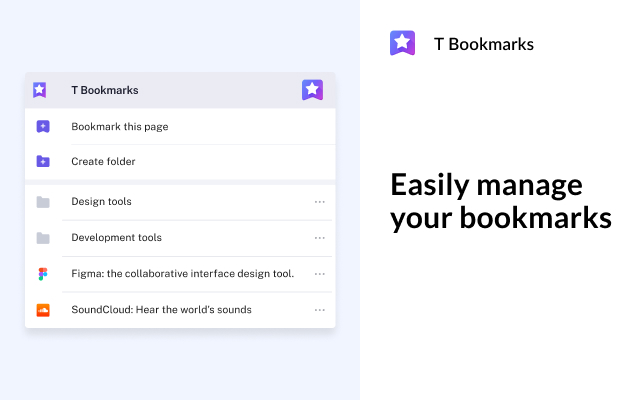 T Bookmarks  from Chrome web store to be run with OffiDocs Chromium online