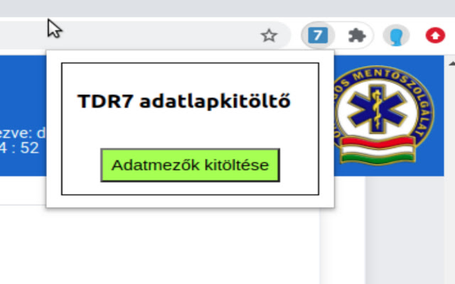 TDR7 form kitöltő varázsló  from Chrome web store to be run with OffiDocs Chromium online