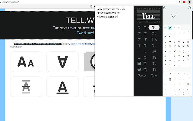 TELL.WTF style your text  from Chrome web store to be run with OffiDocs Chromium online