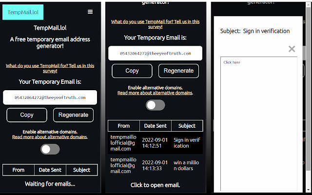 tempmail.lol  from Chrome web store to be run with OffiDocs Chromium online