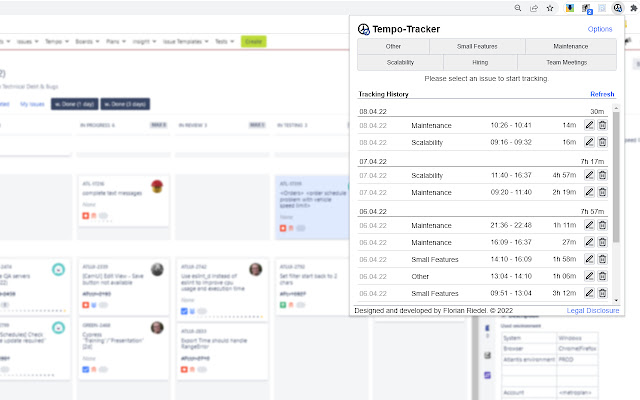 Tempo Tracker  from Chrome web store to be run with OffiDocs Chromium online