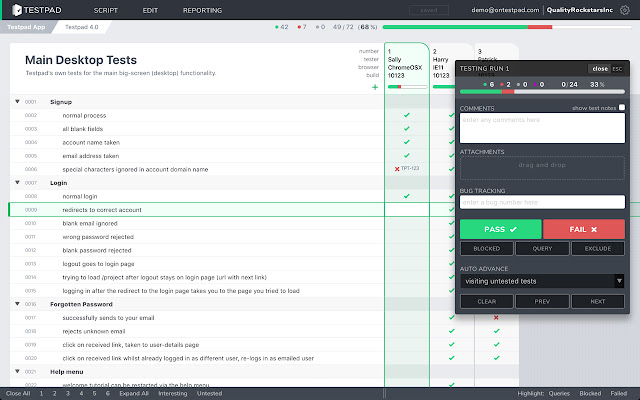 Testpad  from Chrome web store to be run with OffiDocs Chromium online