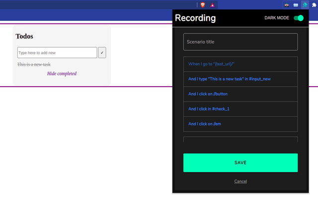 TestSoothe Recorder  from Chrome web store to be run with OffiDocs Chromium online