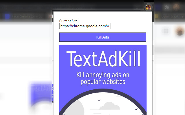 TextAdKill  from Chrome web store to be run with OffiDocs Chromium online