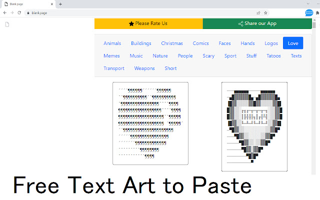 Text Art  from Chrome web store to be run with OffiDocs Chromium online