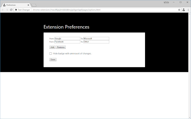 Text Changer  from Chrome web store to be run with OffiDocs Chromium online