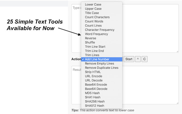 Text Converter Anytime  from Chrome web store to be run with OffiDocs Chromium online