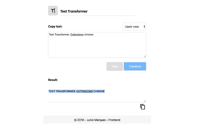 Text transformer  from Chrome web store to be run with OffiDocs Chromium online