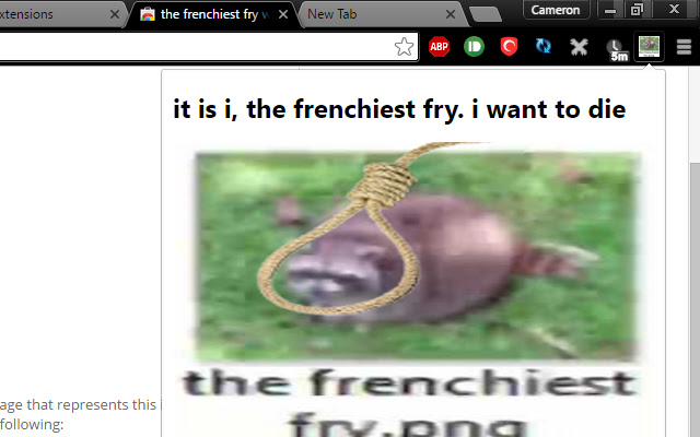 the frenchiest fry wants to die  from Chrome web store to be run with OffiDocs Chromium online