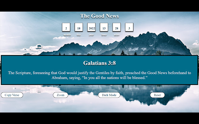 The Good News : Bible Verse Generator  from Chrome web store to be run with OffiDocs Chromium online