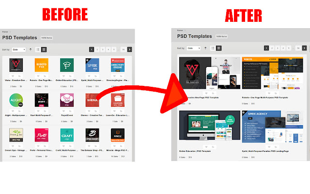 Themeforest High Resolution Thumbnails  from Chrome web store to be run with OffiDocs Chromium online