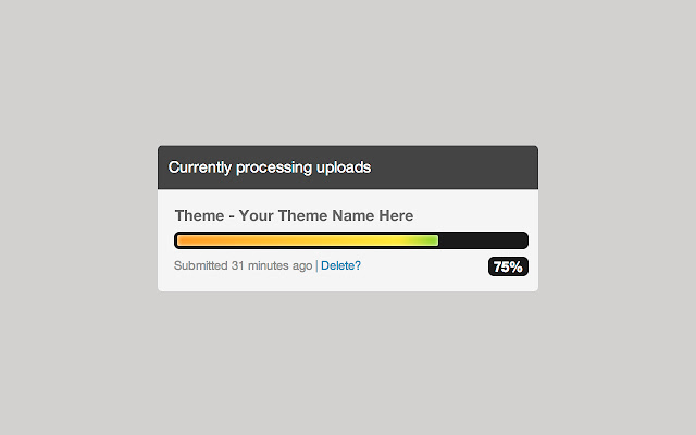 ThemeForest Upload Progress  from Chrome web store to be run with OffiDocs Chromium online