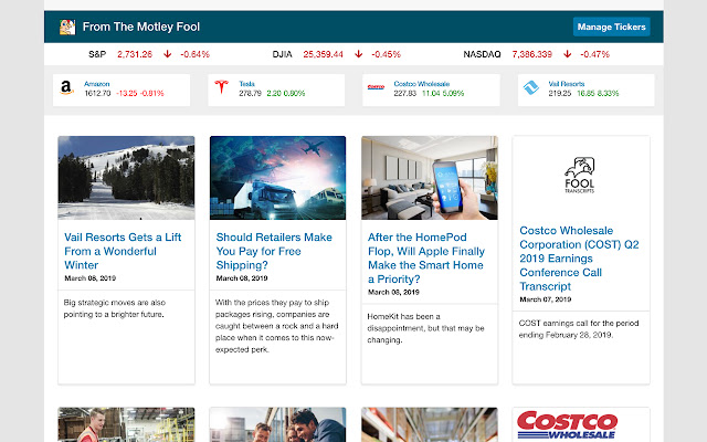 The Motley Fool Homepage  from Chrome web store to be run with OffiDocs Chromium online