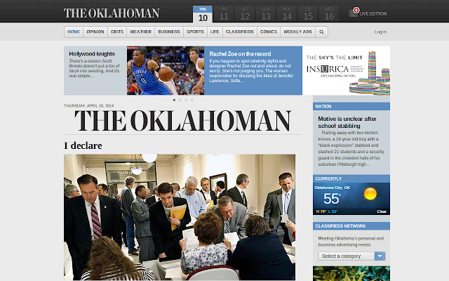 The Oklahoman  from Chrome web store to be run with OffiDocs Chromium online