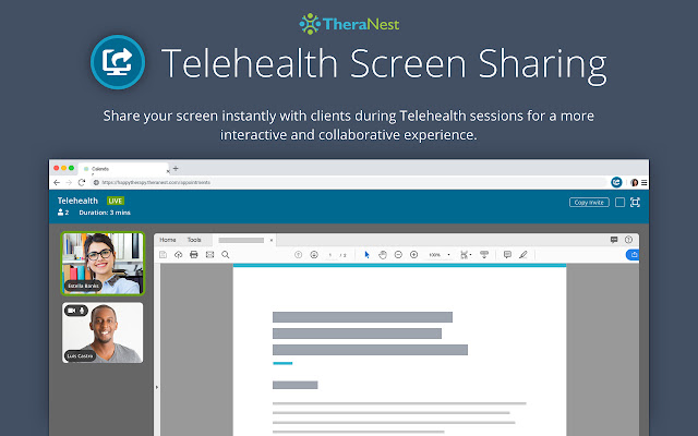 TheraNest Screen Sharing  from Chrome web store to be run with OffiDocs Chromium online