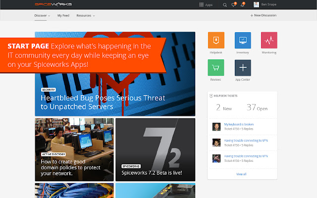 The Spiceworks IT Community  from Chrome web store to be run with OffiDocs Chromium online