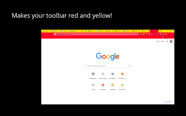 The SunShining Simple Yellow and Red Theme  from Chrome web store to be run with OffiDocs Chromium online