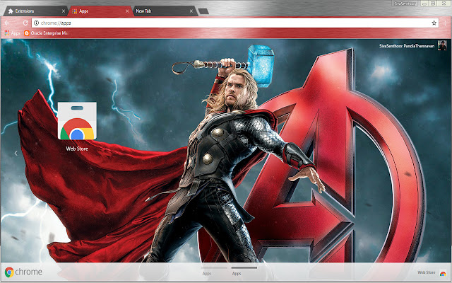 Thor with hammer, odinson Avengers Super Hero  from Chrome web store to be run with OffiDocs Chromium online