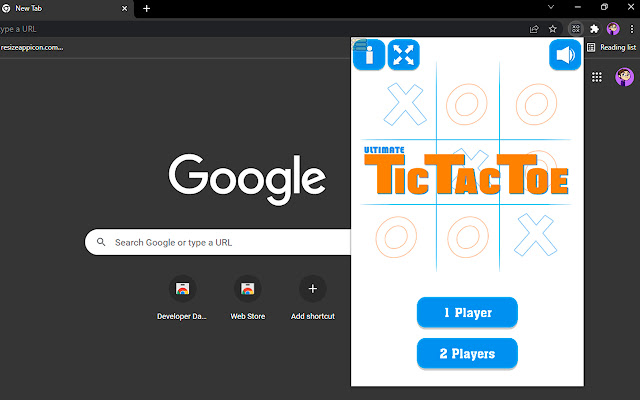 Tic Tac Toe on Chrome  from Chrome web store to be run with OffiDocs Chromium online