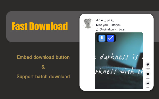 TikDown TikTok Video Downloader  from Chrome web store to be run with OffiDocs Chromium online