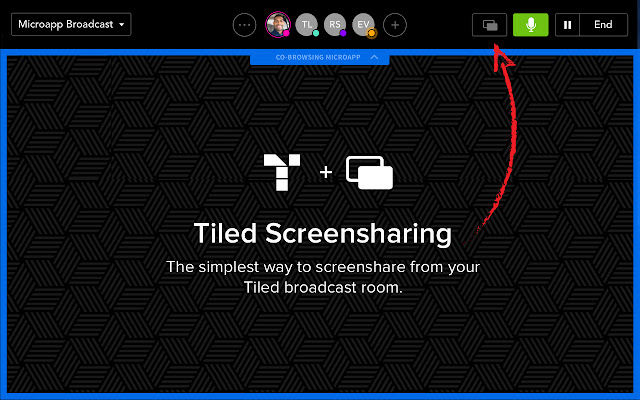 Tiled Screenshare  from Chrome web store to be run with OffiDocs Chromium online