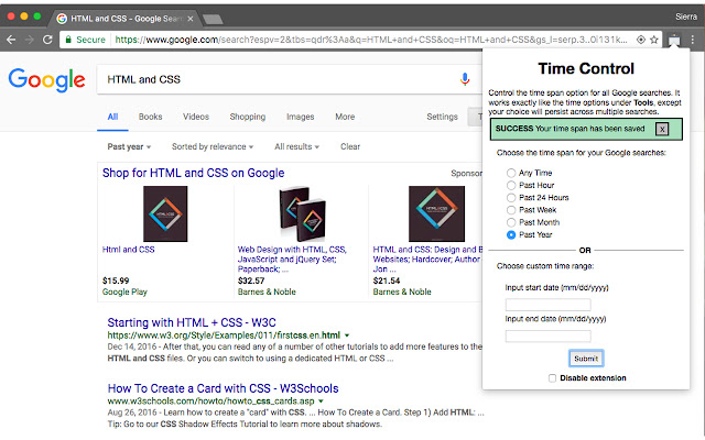 Time Control  from Chrome web store to be run with OffiDocs Chromium online