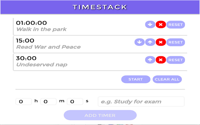 Timestack  from Chrome web store to be run with OffiDocs Chromium online