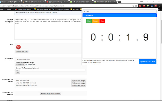 Time Stuff  from Chrome web store to be run with OffiDocs Chromium online